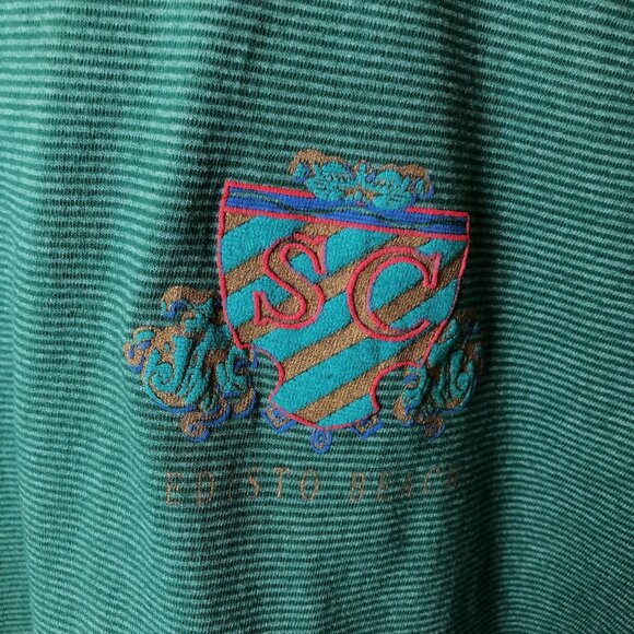 Vintage Edisto Beach SC Green XL Crest Logo USA Made Tee South Carolina 90s - Picture 6 of 11